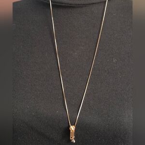 Elegant Gold Tone Zipper Necklace